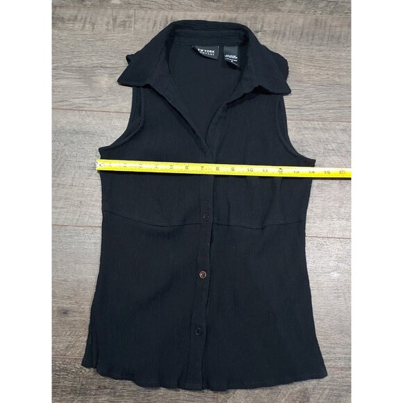 New York&Co Maxi Skirt Black Floral Sleevless Top Crinkle Size S 1990 Vintage - Picture 7 of 16